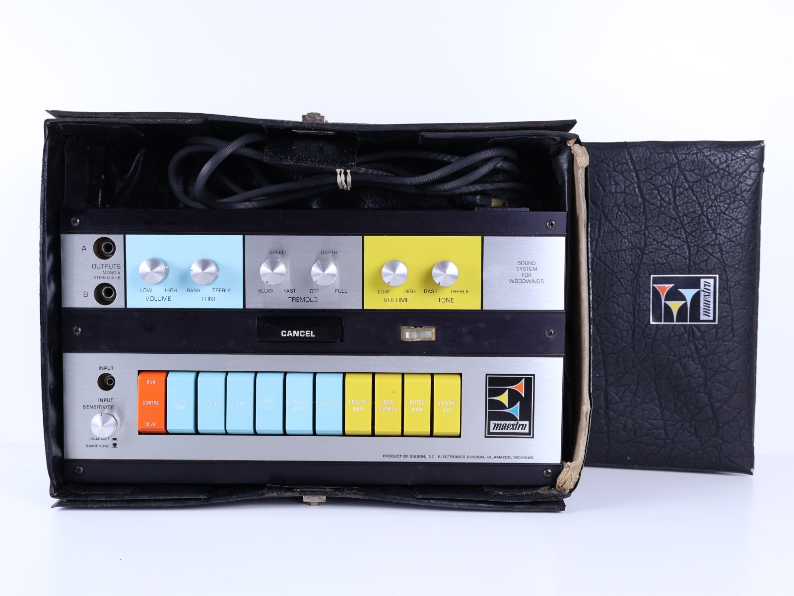 Vintage Maestro W-2 Sound System for Woodwinds Audio Unit w/ Case - Working!
