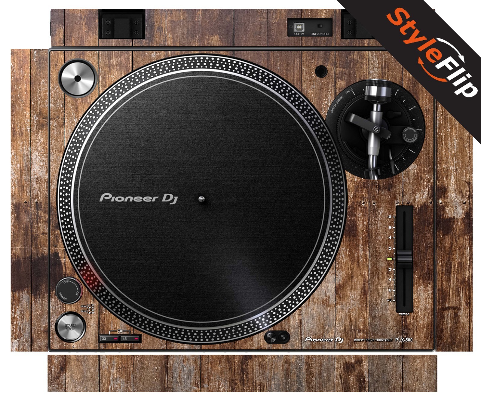Pioneer PLX-500  | Wood 1 | Protective Decal | StyleFlip Skins
