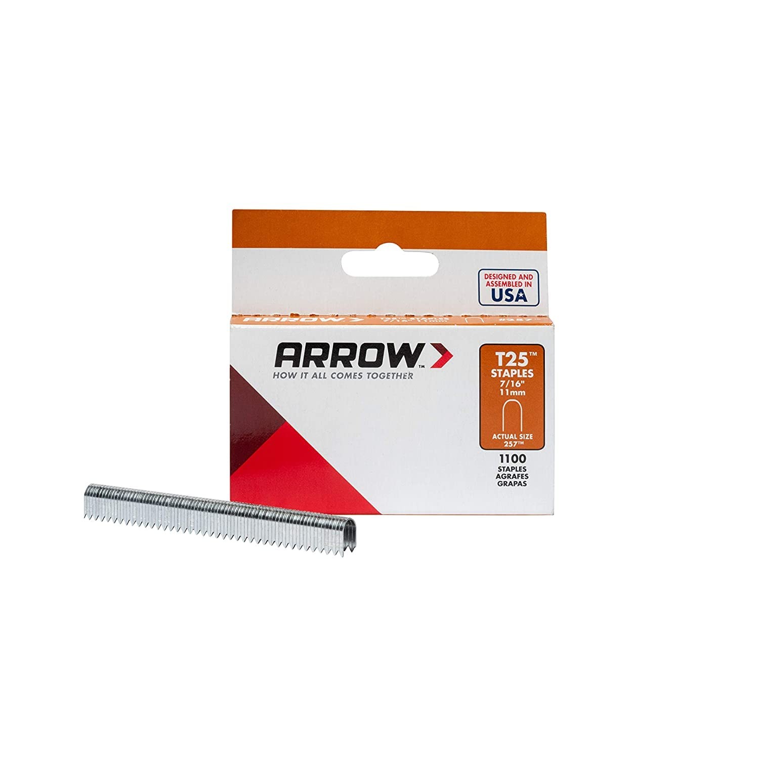 Heavy Duty T25 Round Crown Staples 1100 Pack 7/16 for Cable Low Voltage Wiring