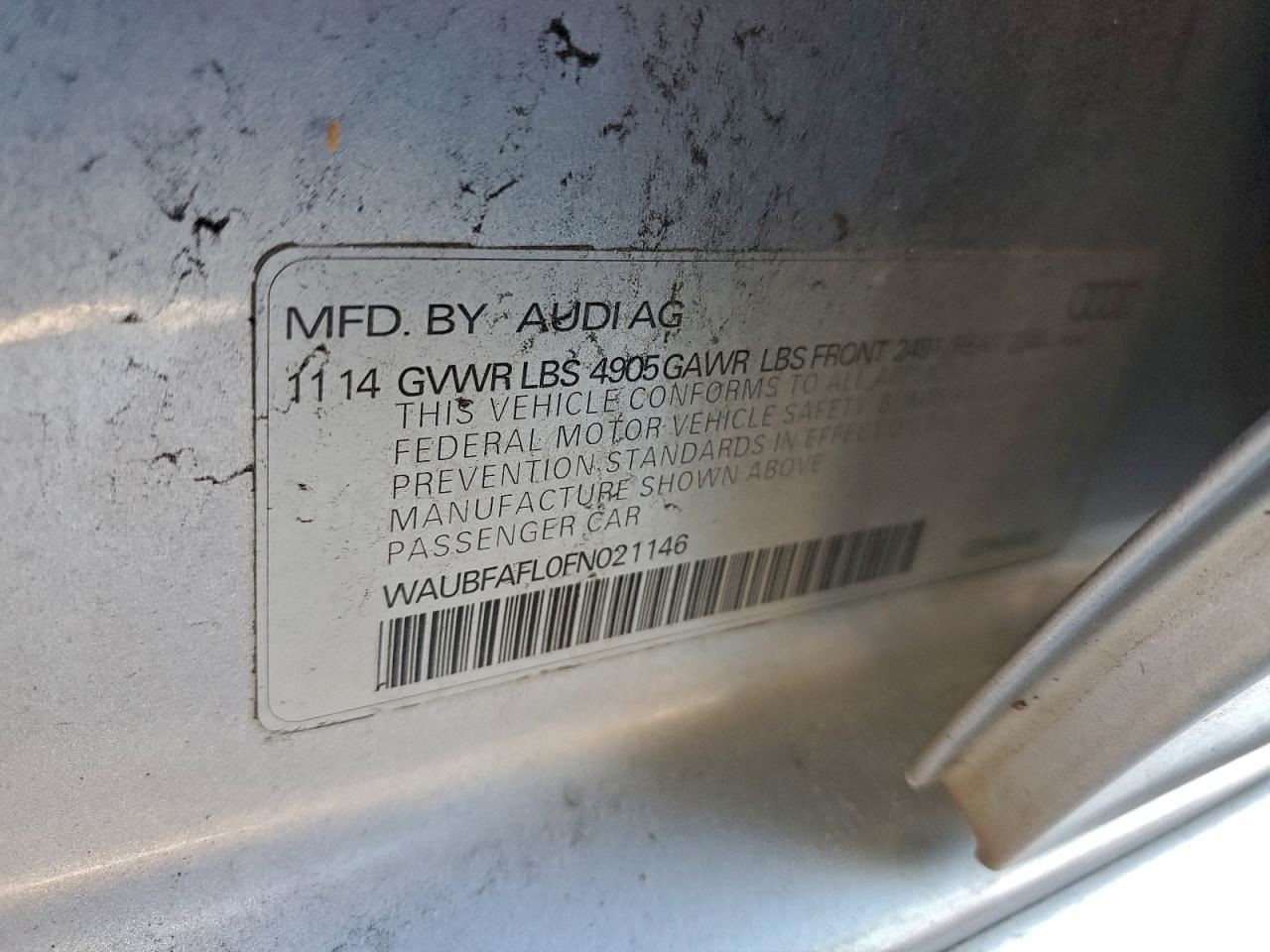 A4 AUDI 2015 Glove Box 4924803