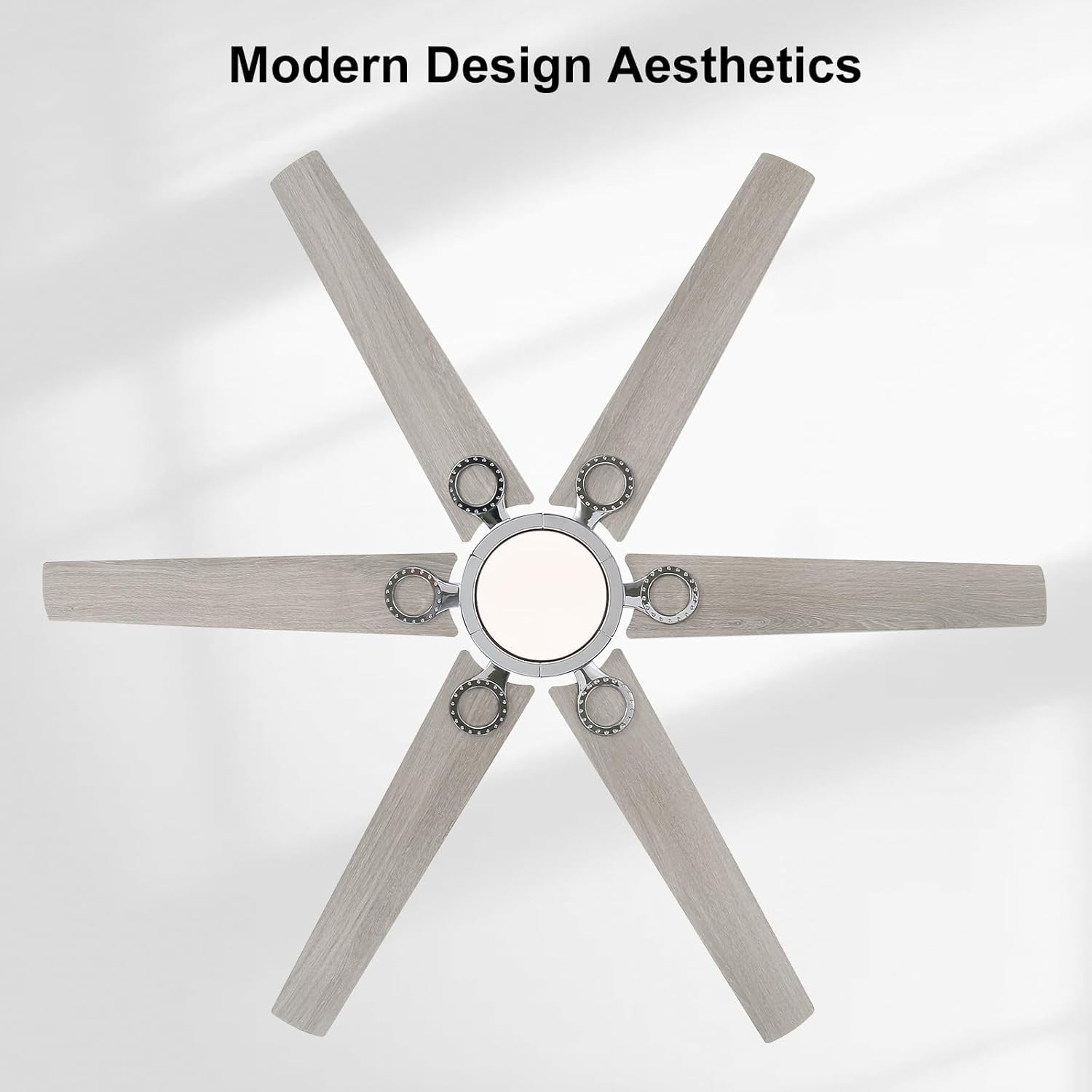64" Modern Ceiling Fan with Remote, Dimmable Light & 6-Speed Motor