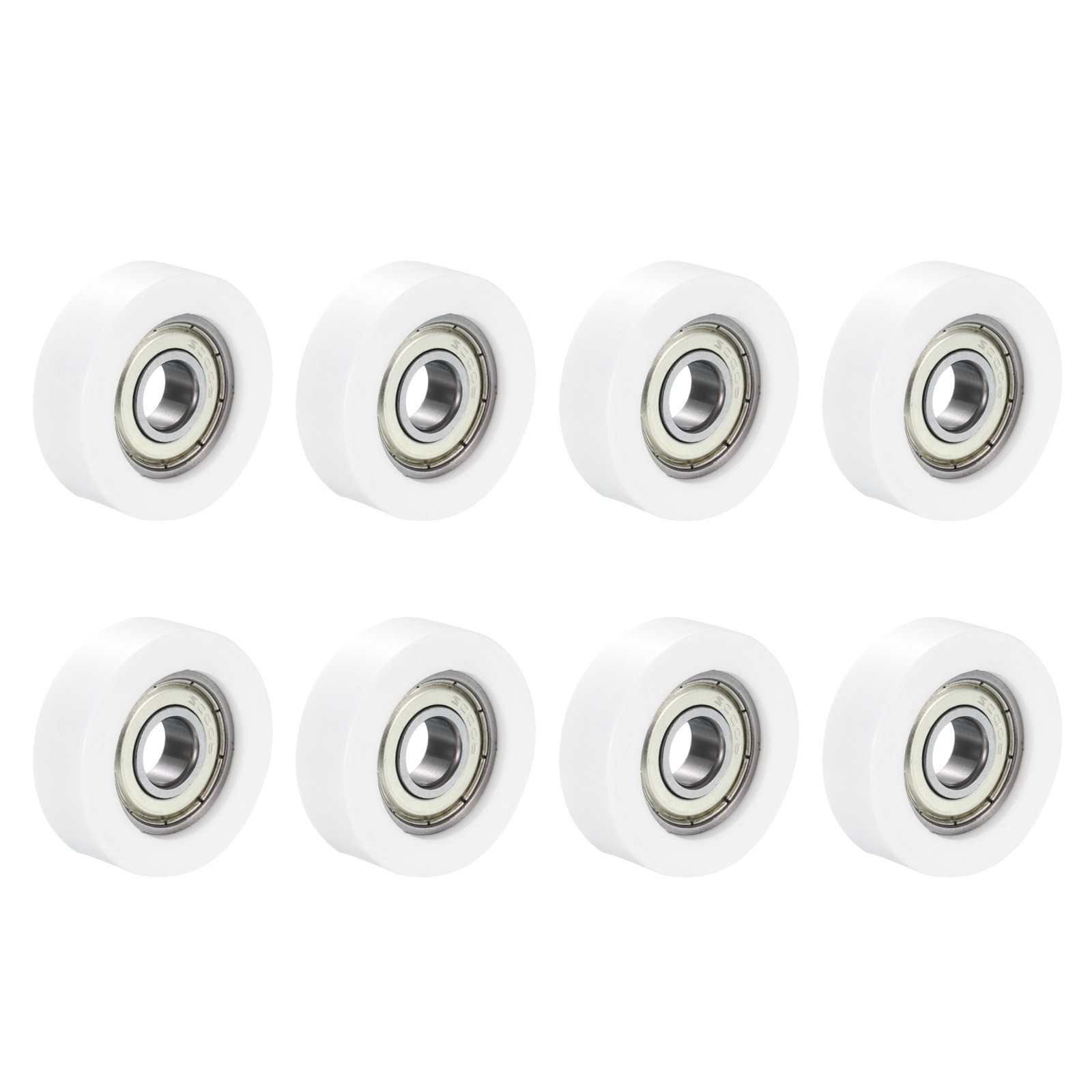 10x38x12mm Nylon Pulley Wheel White Door Window 608zz Sliding Bearing, 8 Pcs