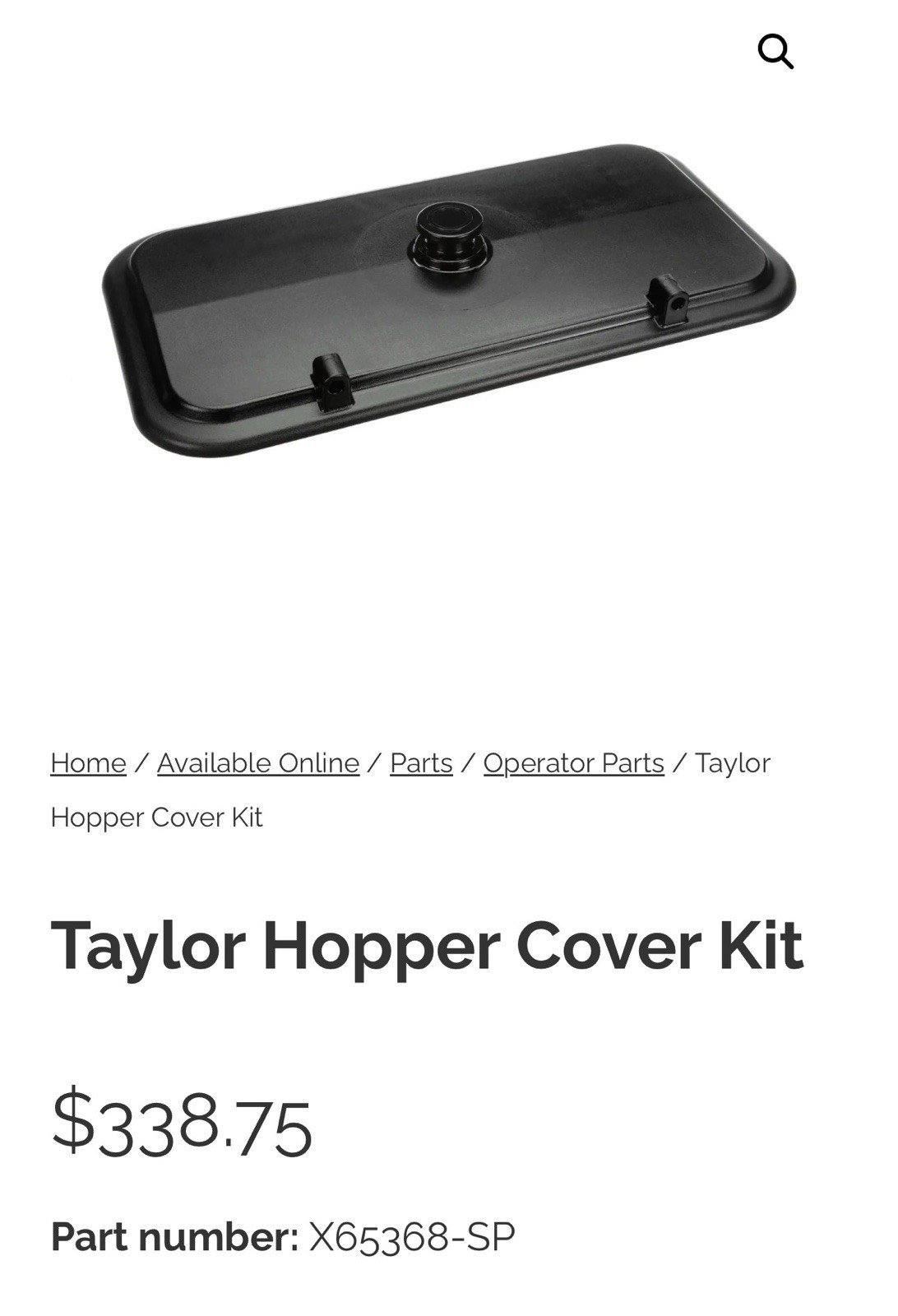 USED Original Taylor Hopper Cover  cream for ice cream machine c606,706,707