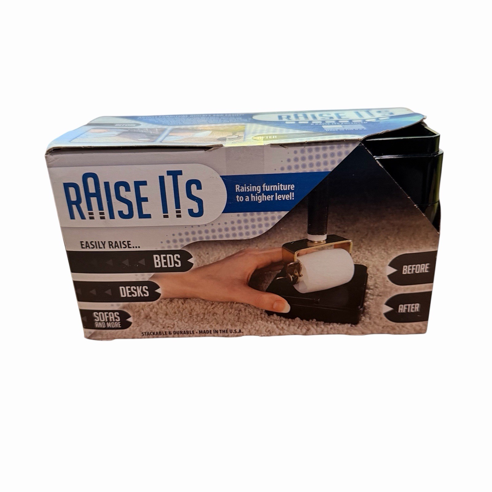 Raise Its Furniture Risers 8 Pack Black Bed Desk Sofa Raisers Made USA