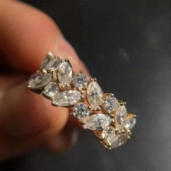 2.50Ct Lab-Created VVS1/D Diamond Eternity Band Wedding Ring 14K Yellow Gold Fn