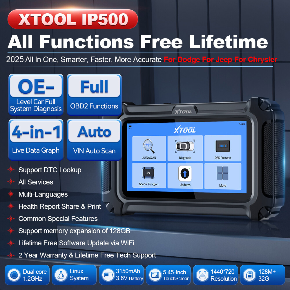 XTOOL Full System Bidirectional Scan Tool OBD2 Scanner for Chrysler Dodge Jeep