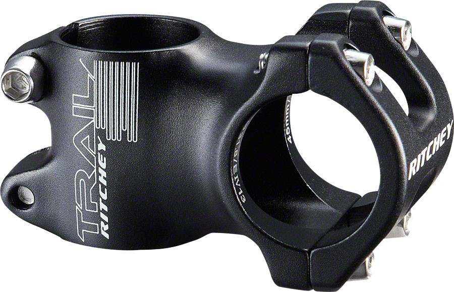Ritchey Trail Stem - 45mm, 31.8, 0 Degree, Matte Black