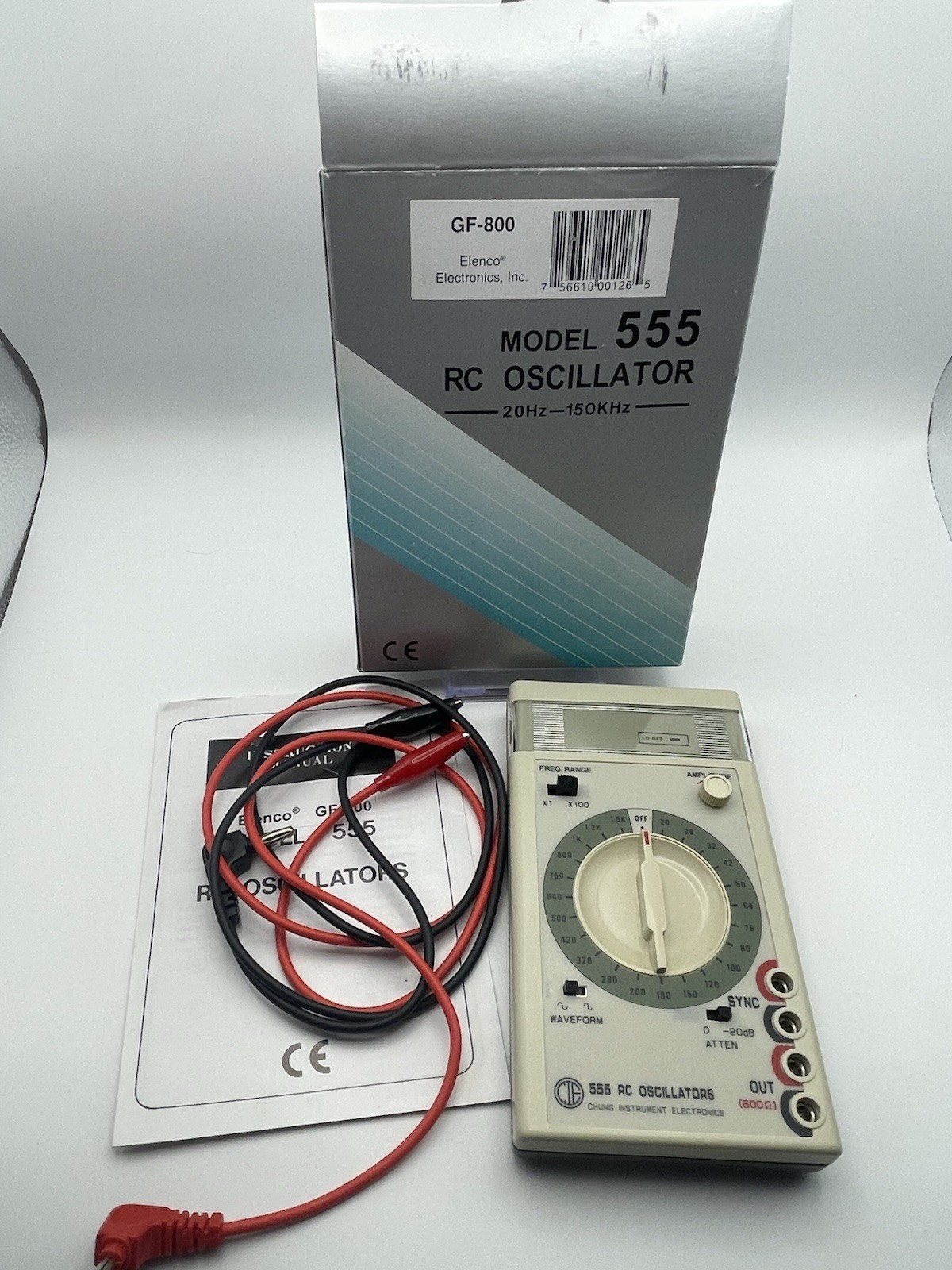 Elenco GF-800_555 20Hz - 150kHz Low Distortion Sine/Square Wave Audio Generator