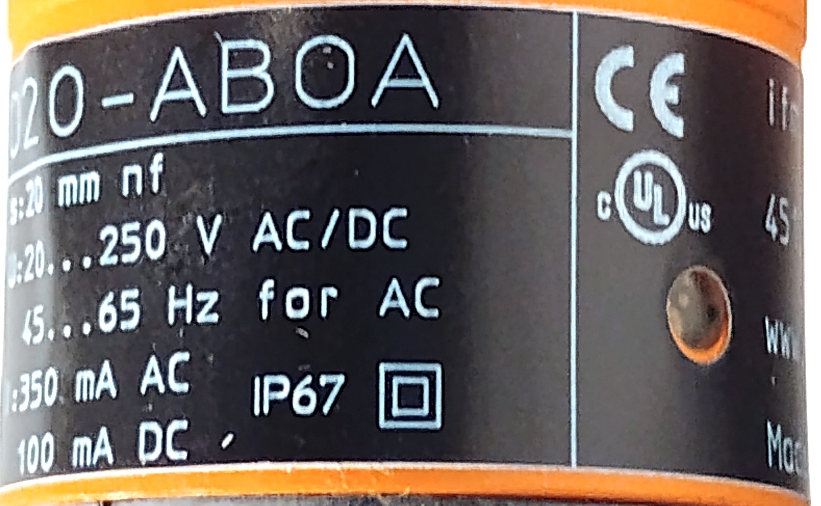 Efector IB-2020-ABOA IB0059 20-250 V AC/DC Inductive Proximity Sensor