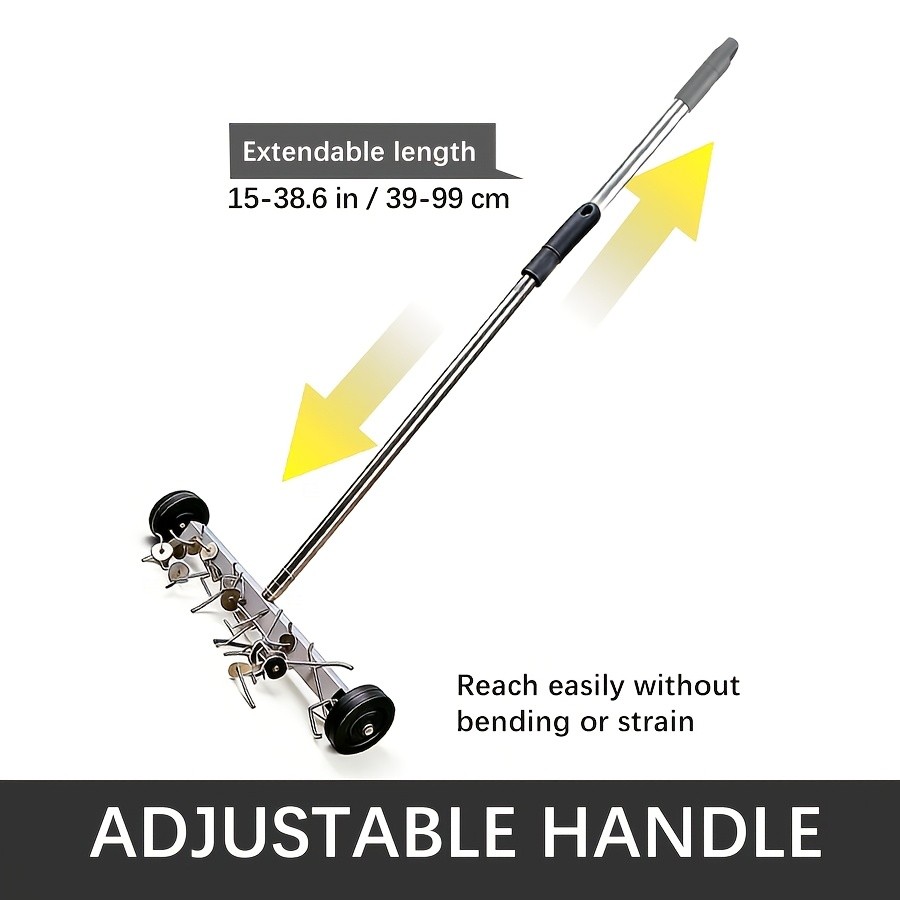 17-Inch Magnetic Sweeper On Wheels With An Adjustable Handle