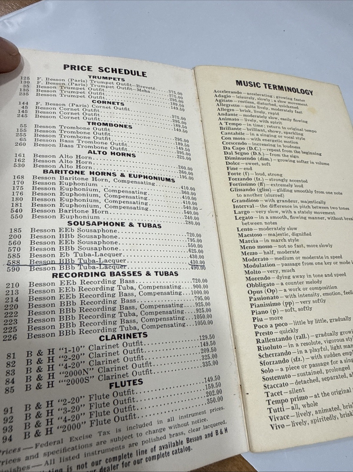 Rare Boosey & Hawks Besson Catalog