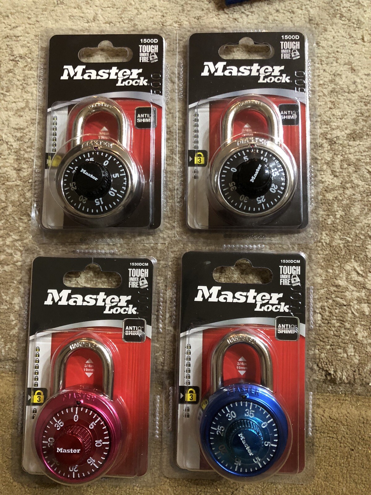 Master Lock 1530DCM Anti-Shim Combination Lock - Multiple Color As Shown In Pict