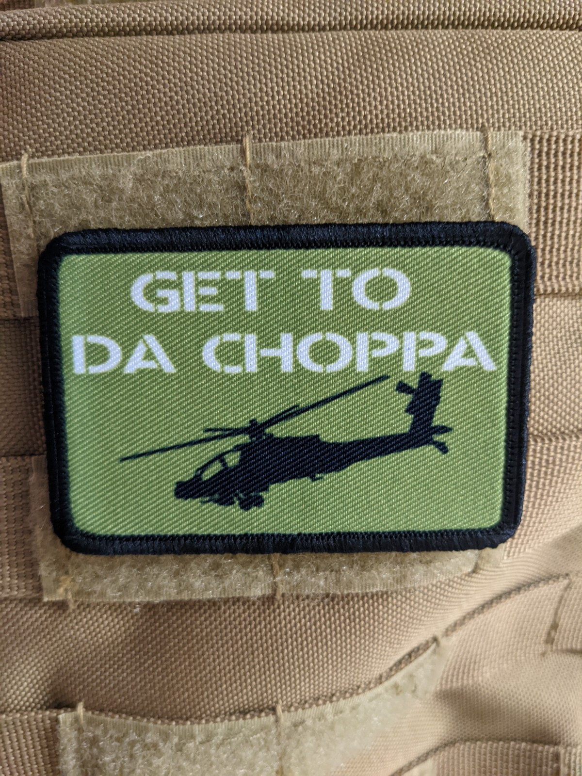 Get to da choppa 2"x3" hook and loop tactical morale patch edc