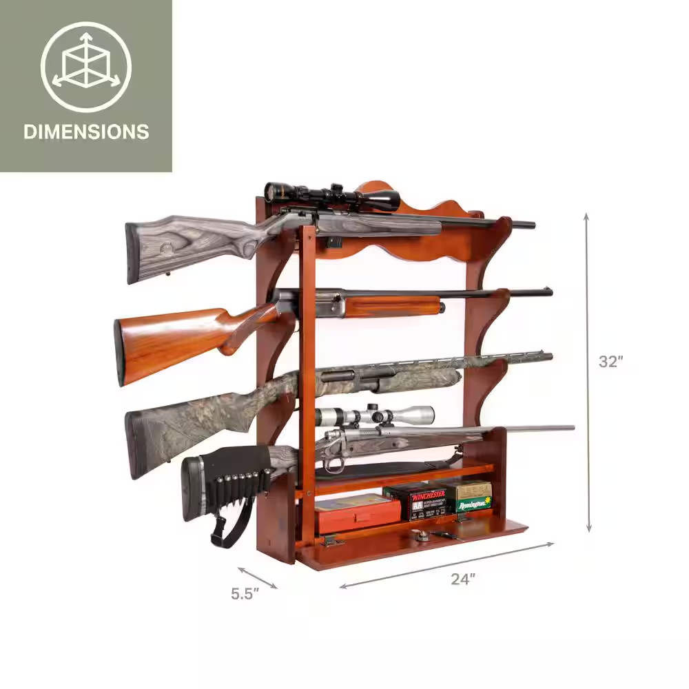 1.00 Cu. Ft. 4 Gun Wall Rack