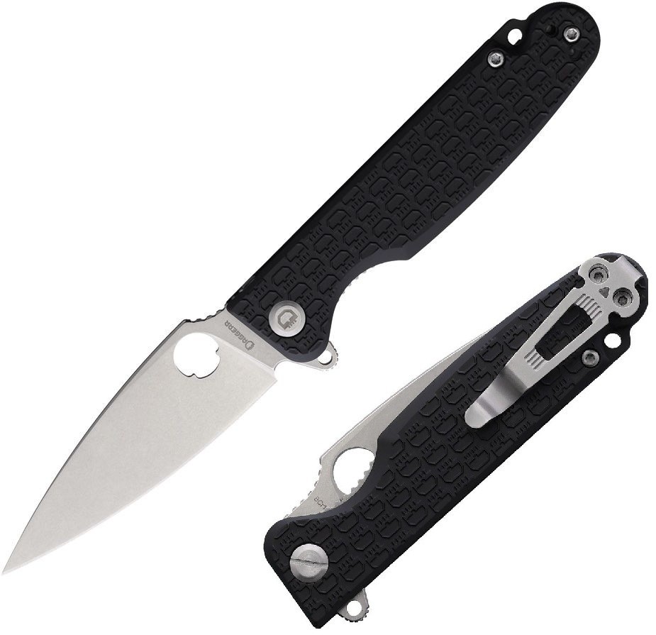 Daggerr Knives Florin Folding Knife 2.88" 8Cr14MoV Steel Blade Black FRN Handle