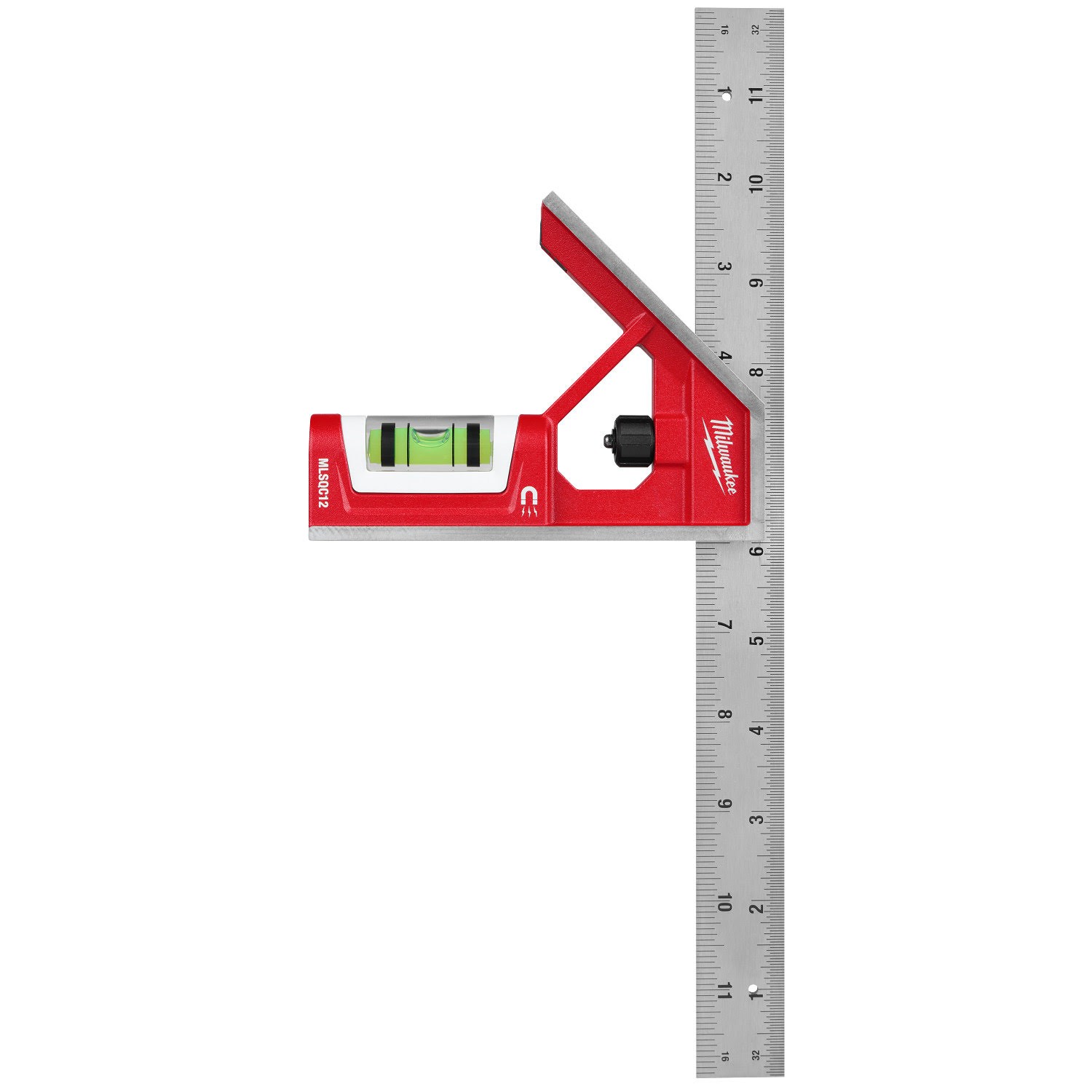 Milwaukee MLSQC12 12in Magnetic Combination Square Stainless Steel Blade