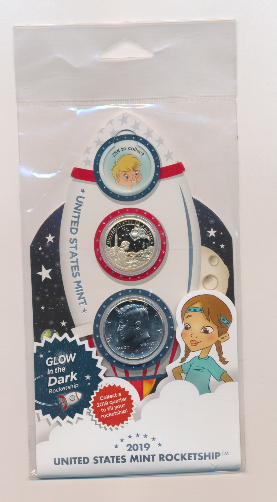 2019 us mint rocketship set glow in the dark US Mint sealed