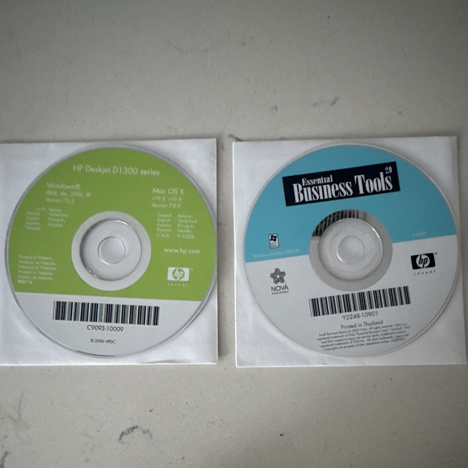 HP Essential Business Tools 2.0 & Deskjet D1300 Driver CDs C9093-10009