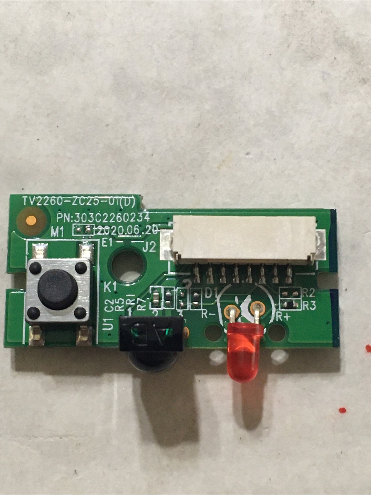 ONN 100012587 POWER BUTTON/ IR SENSOR TV2260-ZC25-01 (D)