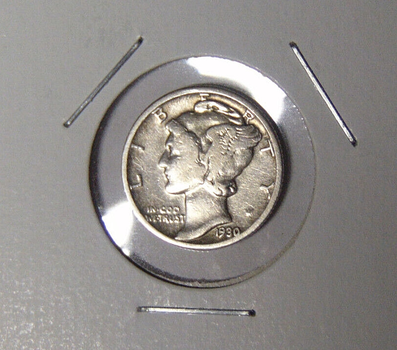 1930-P Mercury Silver Dime Fine Detail Circulated Philadelphia Mint (7124)