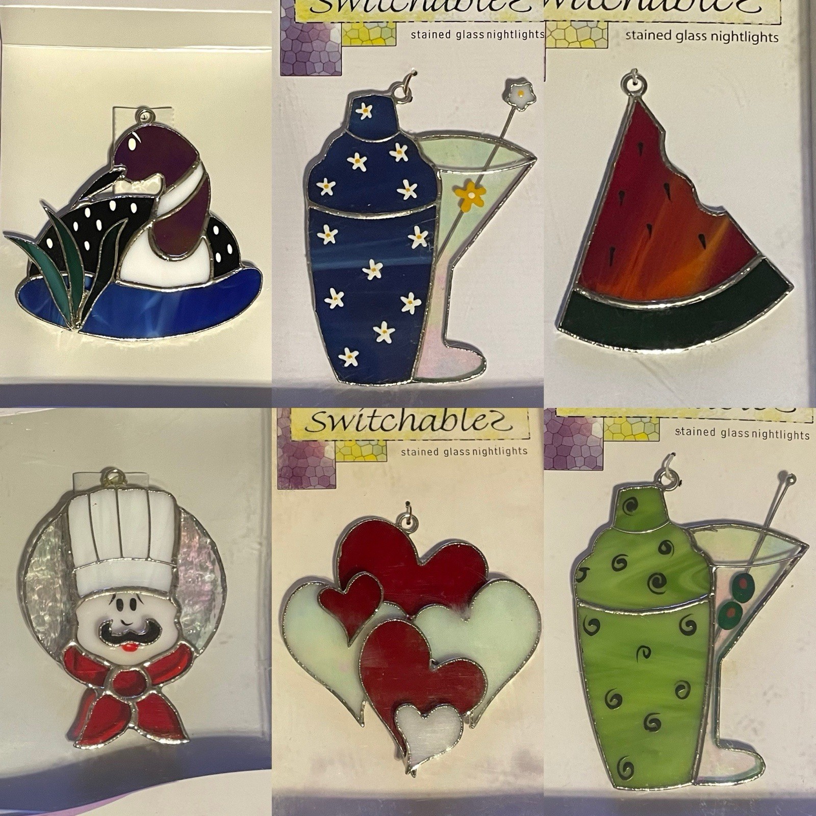 2005 Switchables Stained Glass Nightlight Covers NEW OLD STOCK 6 Variations Vtg