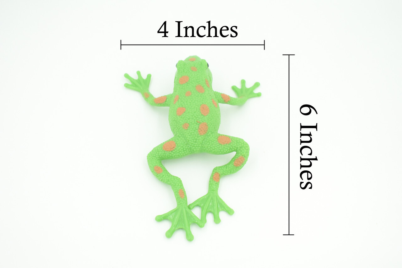 Frog Toy Stretchable, Squishy, Squeezable Soft Rubber, Green, Gift, 6" US02 B59