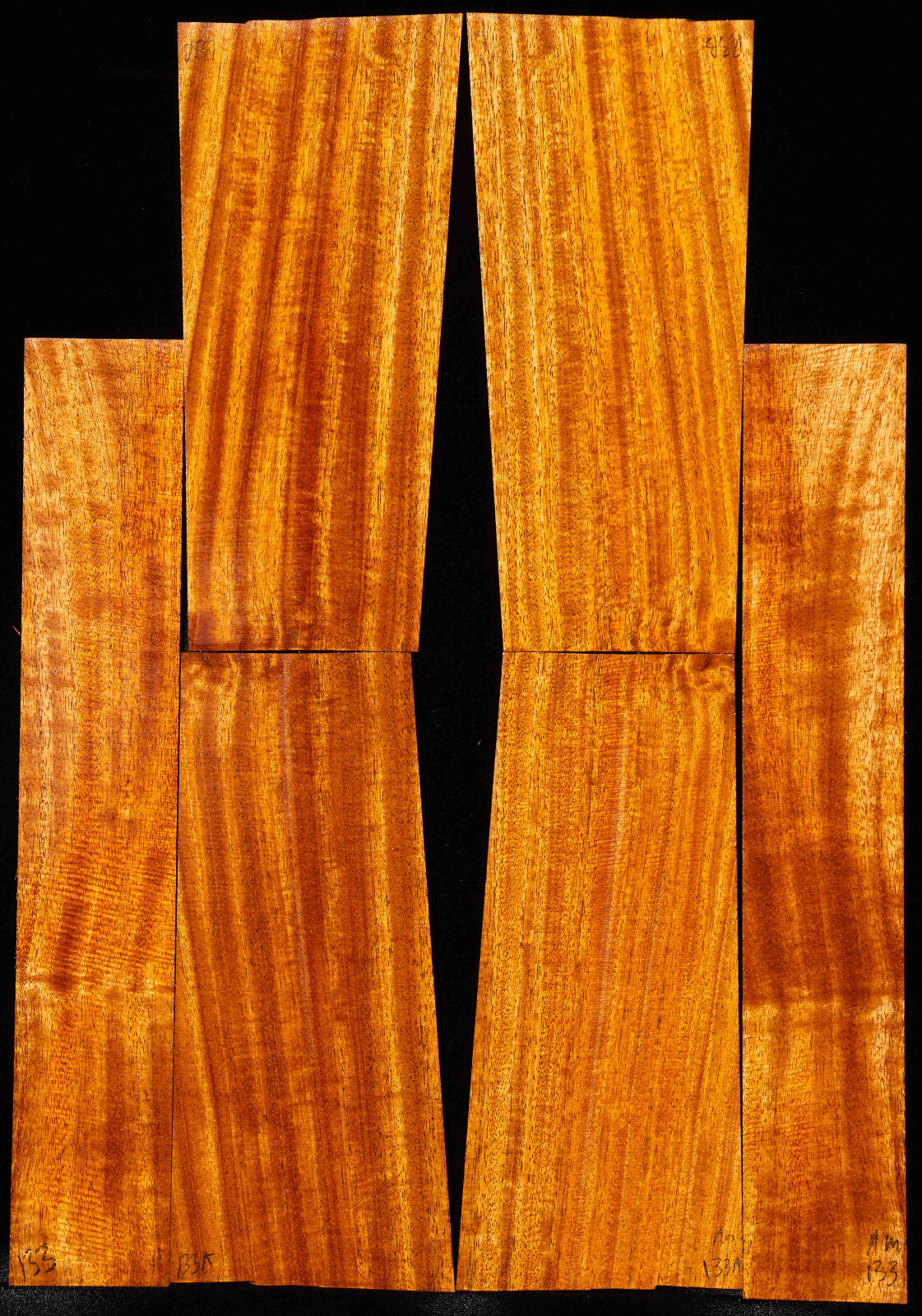 African Ribbon Mahogany Ukulele Set #133, Tenor Size Back Top and  Sides