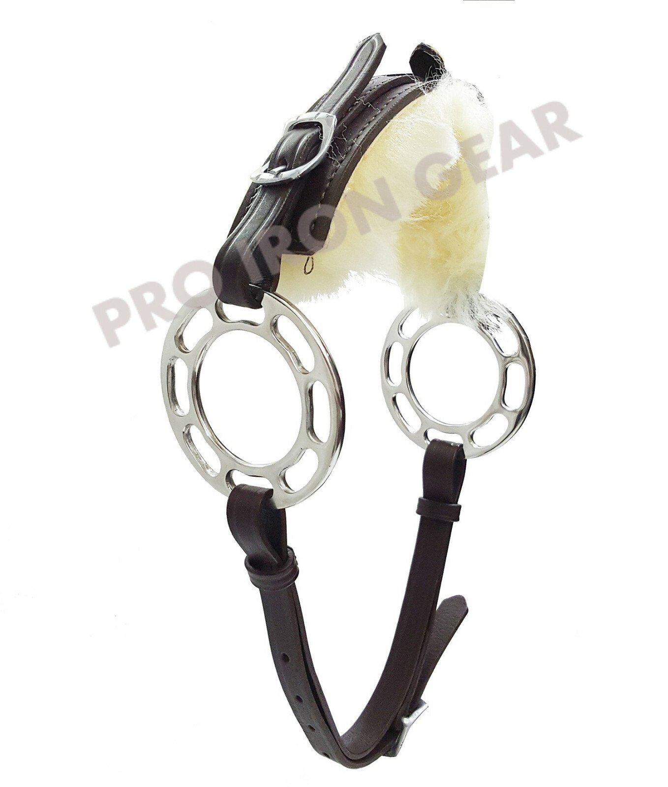Hackamore Bitless Horse Bit English Western Adjustable Leather (BROWN)