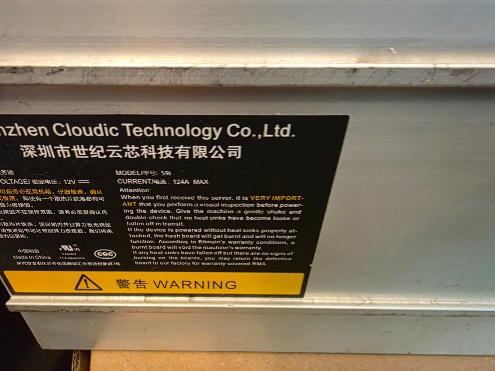Bitmain Antminer S9i Aluminium Case Frame Chassis Enclosure