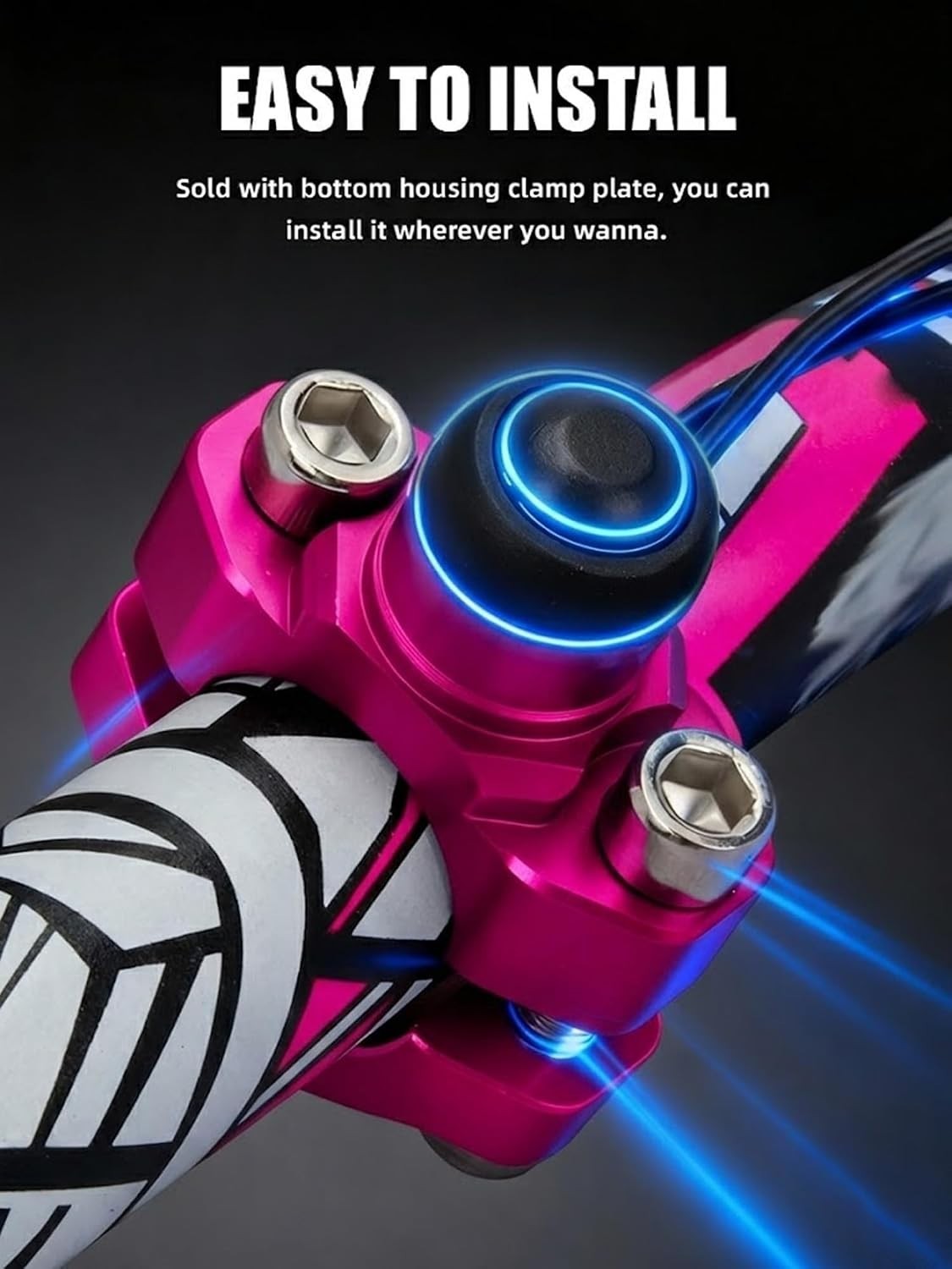 Dirt Bike Engine Stop Start Kill Switch Button CNC with Mounting Backplate Un...