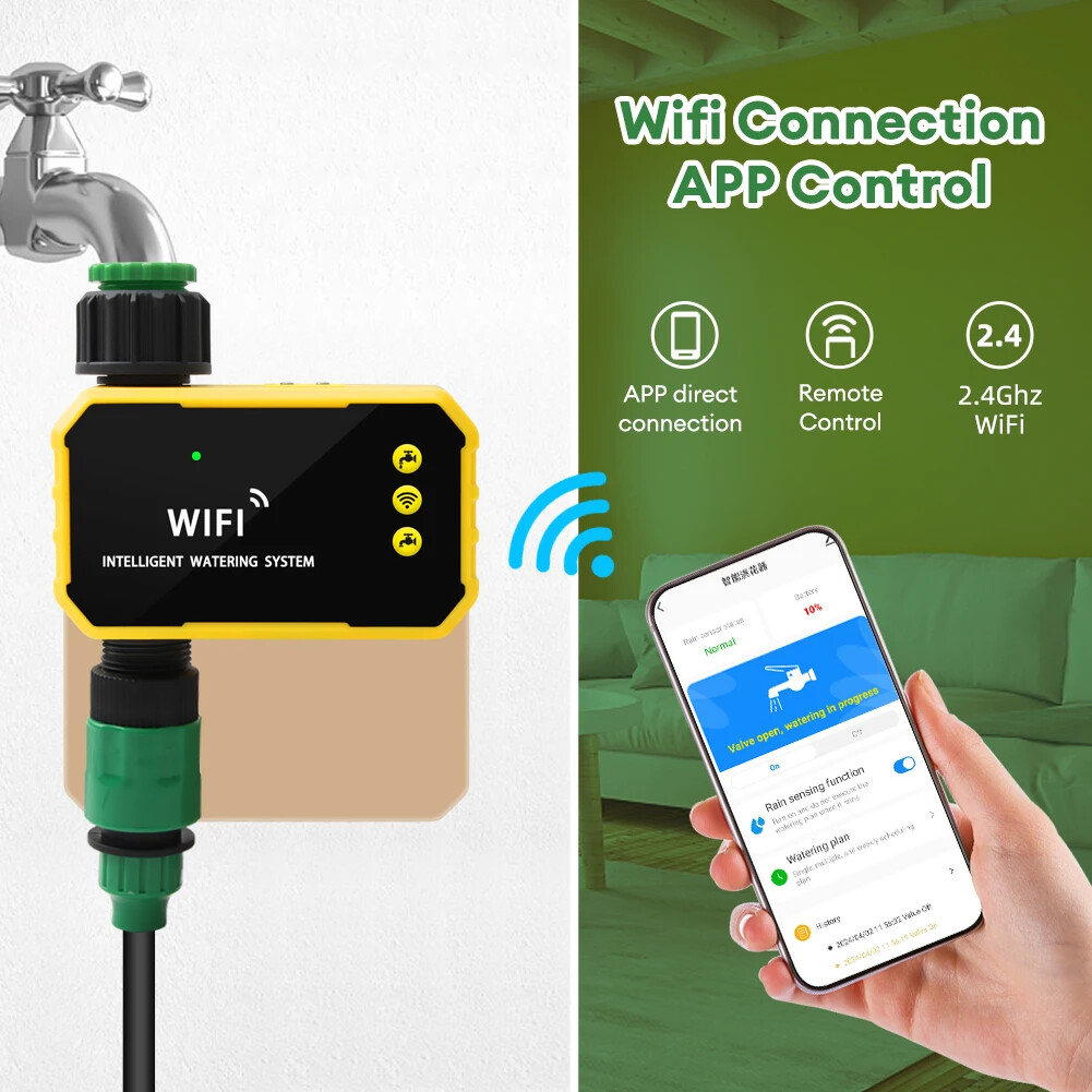 WIFI Smart Valve Controller Solar Automatic Water Irrigation Sprinkler Timer New