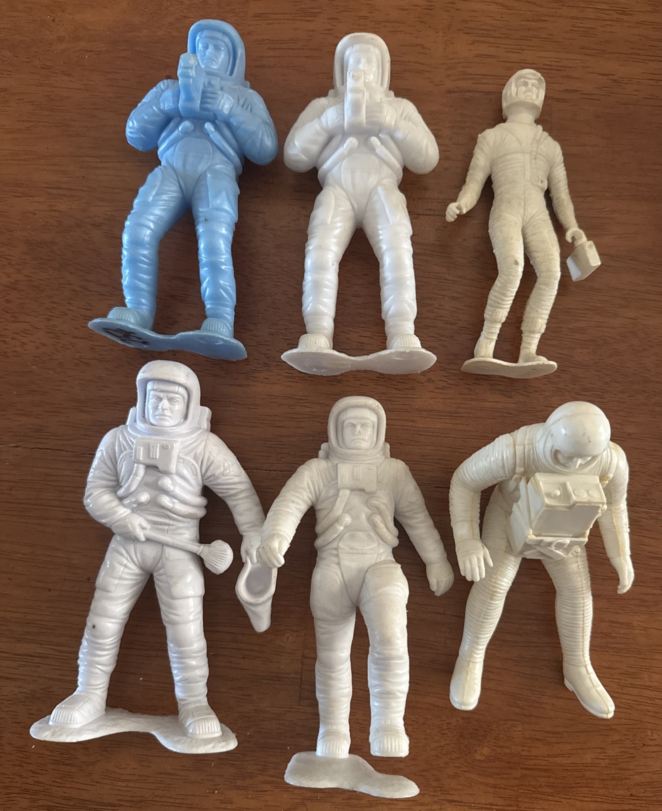 Lot Of 6 Vintage 1970 Louis Marx And Others NASA 6" Astronaut  Toy Figures