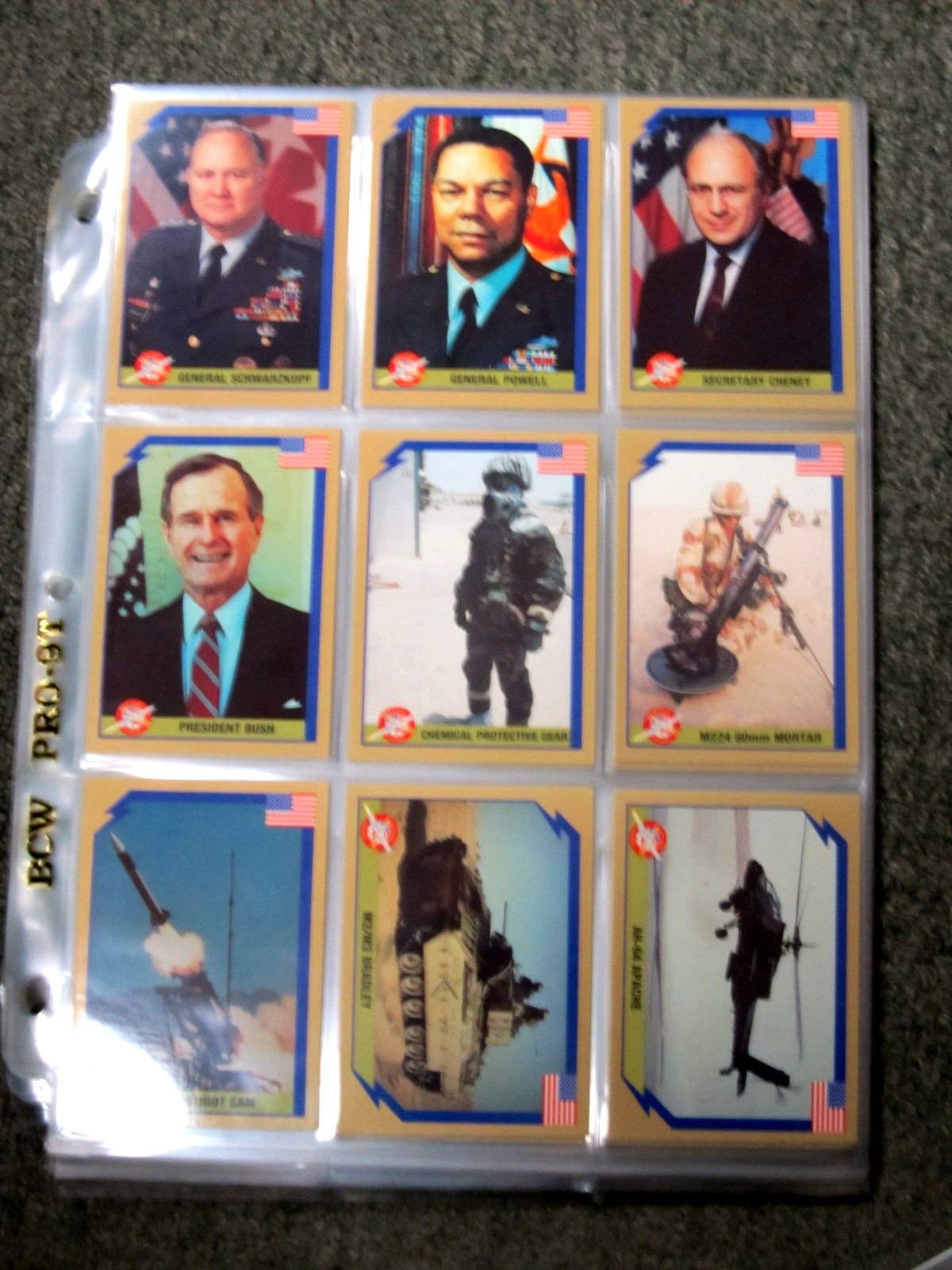 1991 America's Major Players Inc Desert Storm 110 Trading Card Set NM/MINT  PAGE
