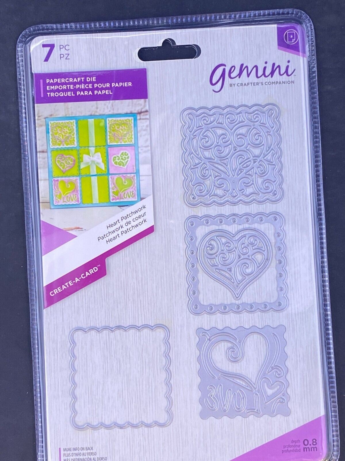 Crafter's Companion Gemini Heart Patchwork Create a Card Cut Craft Die