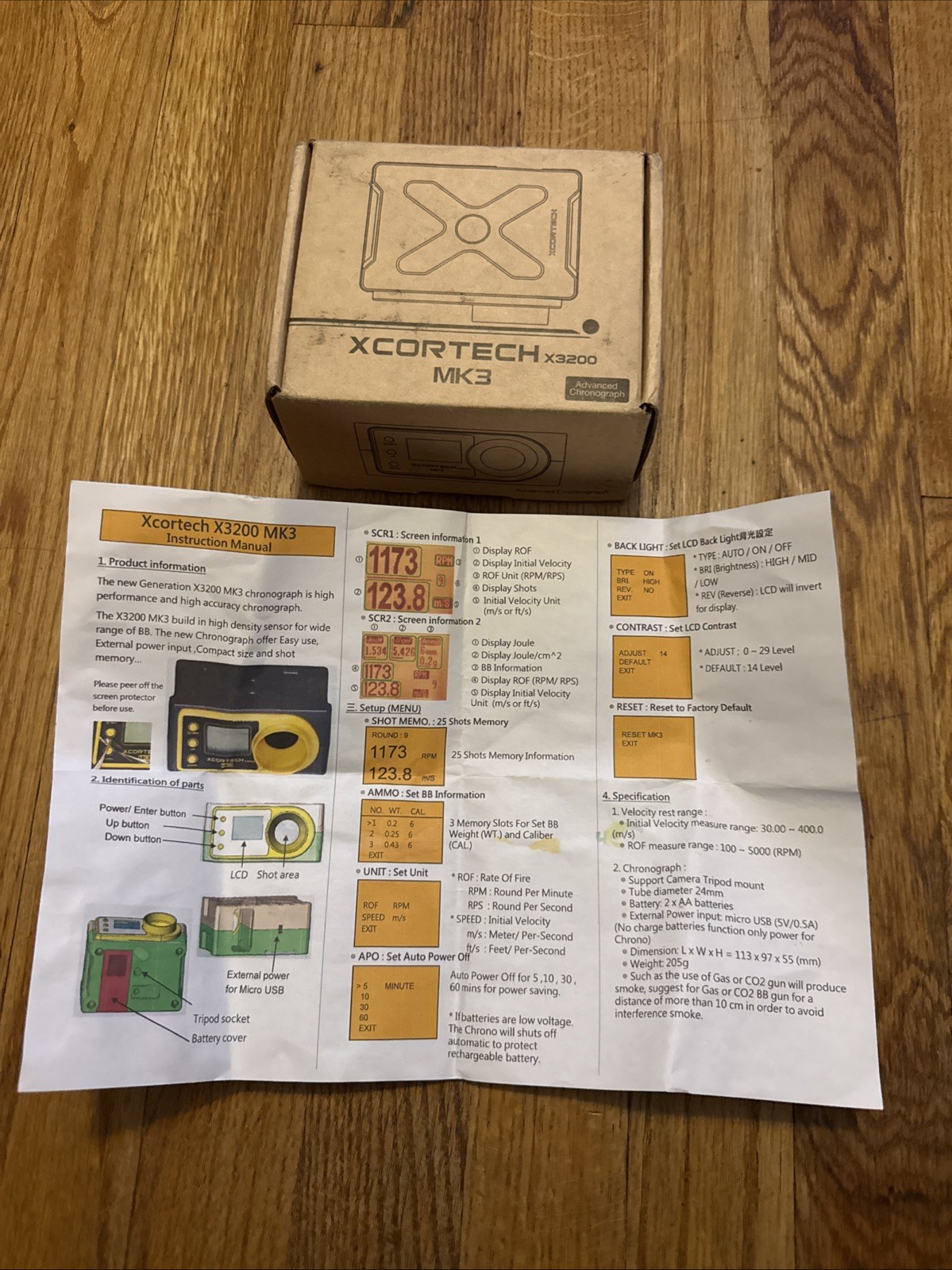 Xcortech X3200 Mk3 Airsoft Velocity Chronograph