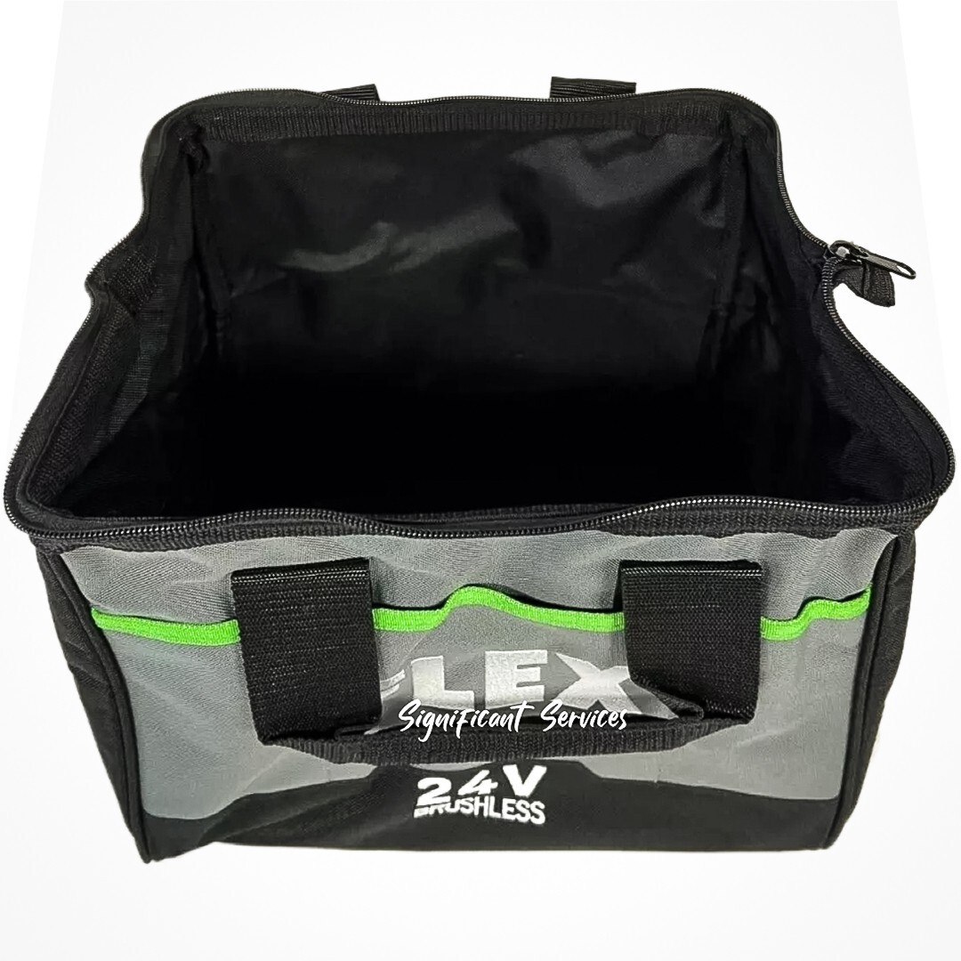 FLEX 24V Brushless Drill/Driver Tool Bag Approximately 14”x 9”x 9” Medium