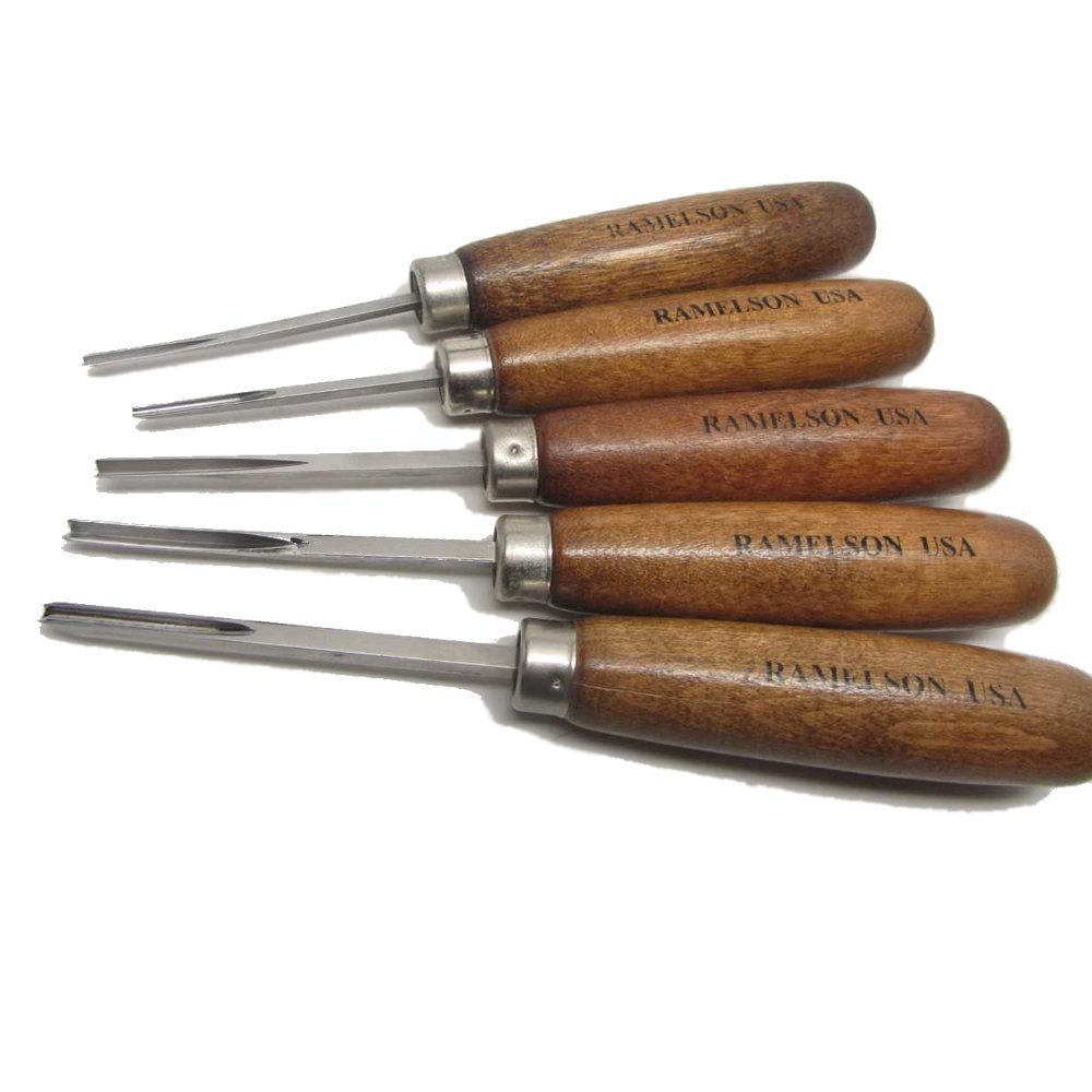 5pc Gunstock Gunsmith Woodcarving V & U set for Checkering and Restoration