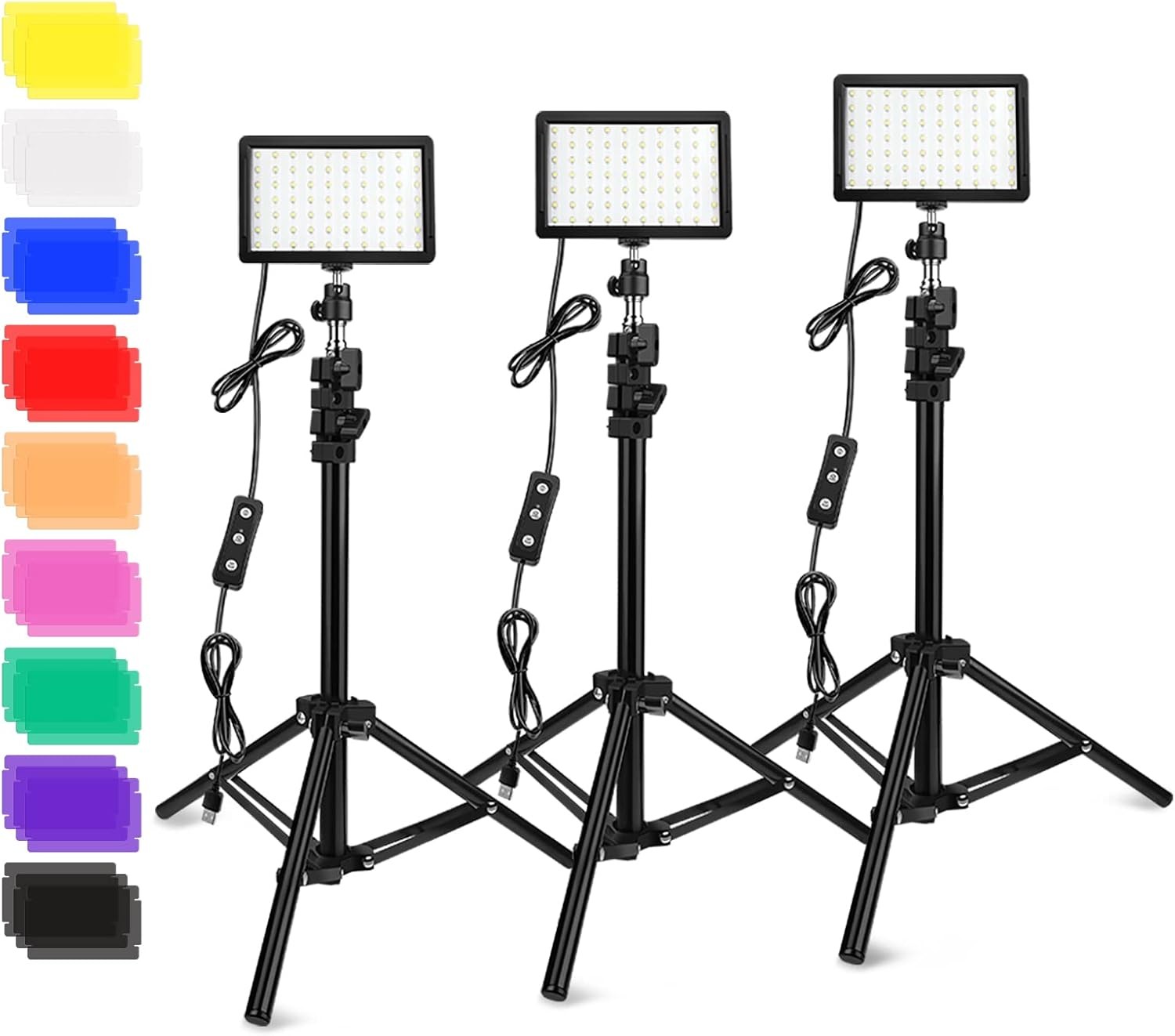 Lamparas De Estudio Luz LED Para Fotografia Ajustable Kit Fotografias 3 Pcs Set