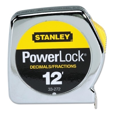 Powerlock Tape Rules 1/2 in Wide Blade, 12 ft x 1/2 in, Inch/Decimal, Single