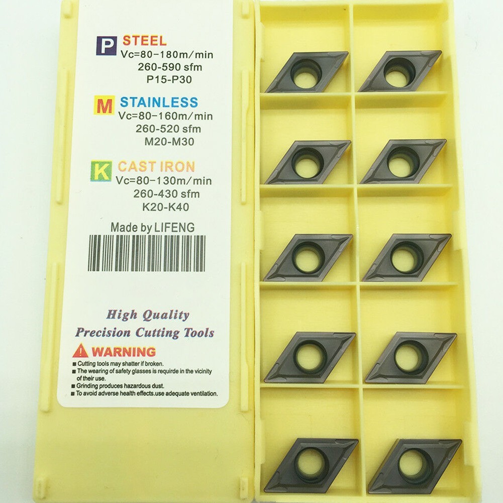 10Pcs DCMT11T304 LF6018 DCMT32.51 CNC Carbide Turning Insert For Stainless Steel