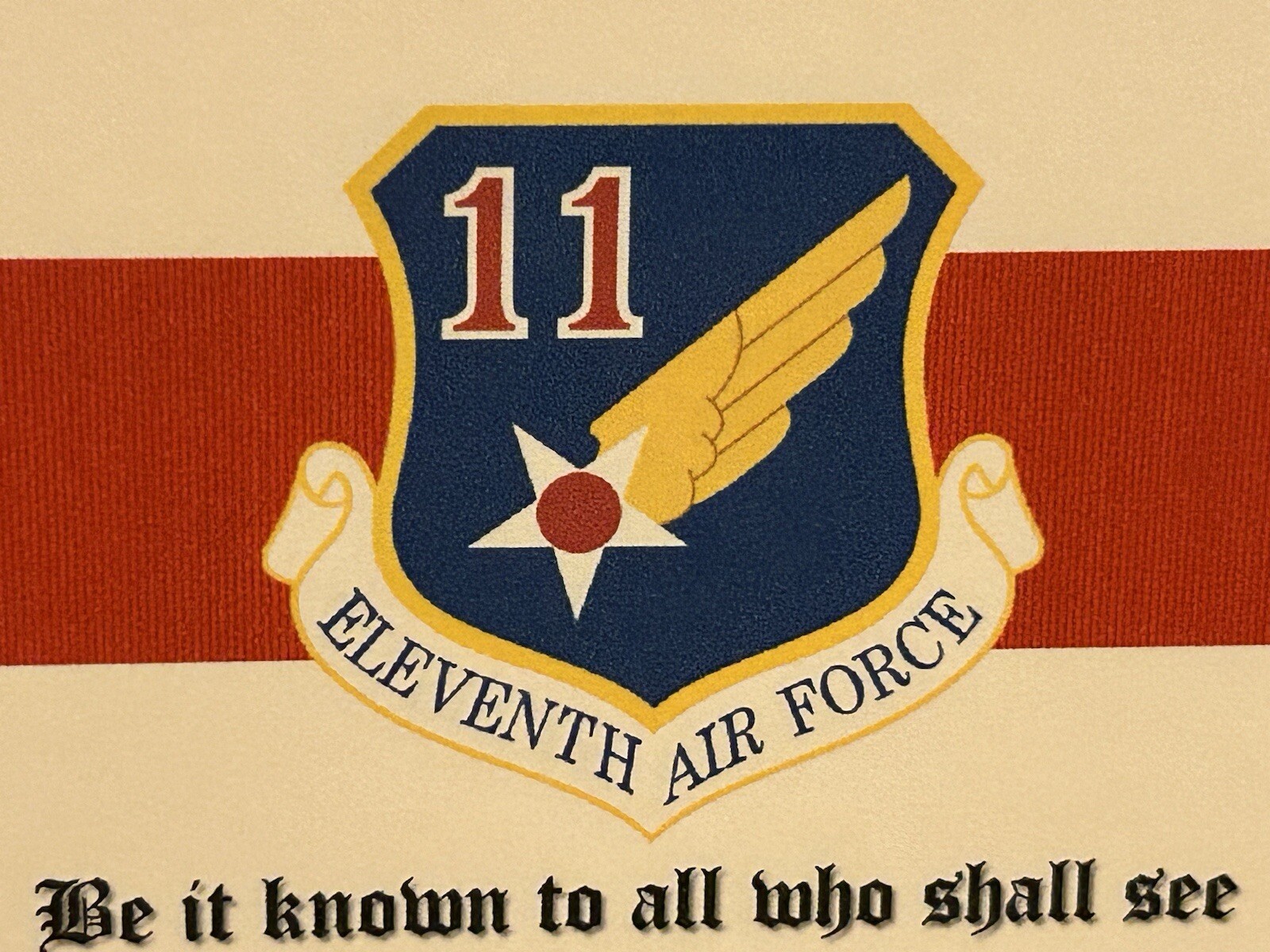 U.S. AIR FORCE / 11TH AIR FORCE - MERITORIOUS UNIT COMMENDATION CERTIFICATE