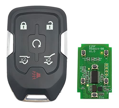 6 Buttons Keyless Remote Car Key Fob Fit for GMC Yukon/Yukon XL,Chevy Tahoe 1