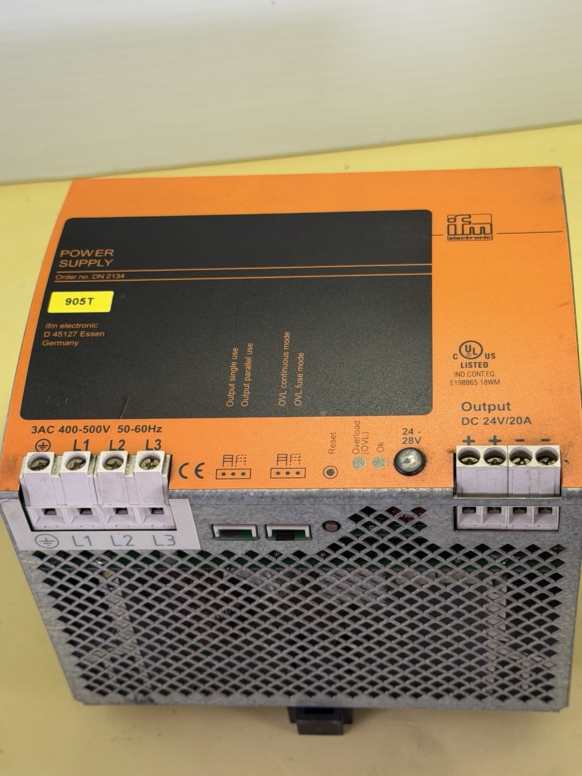 Ifm Electronic SL20.613 Power Supply 400-500v-ac 20a Amp 24-28v-dc 600w