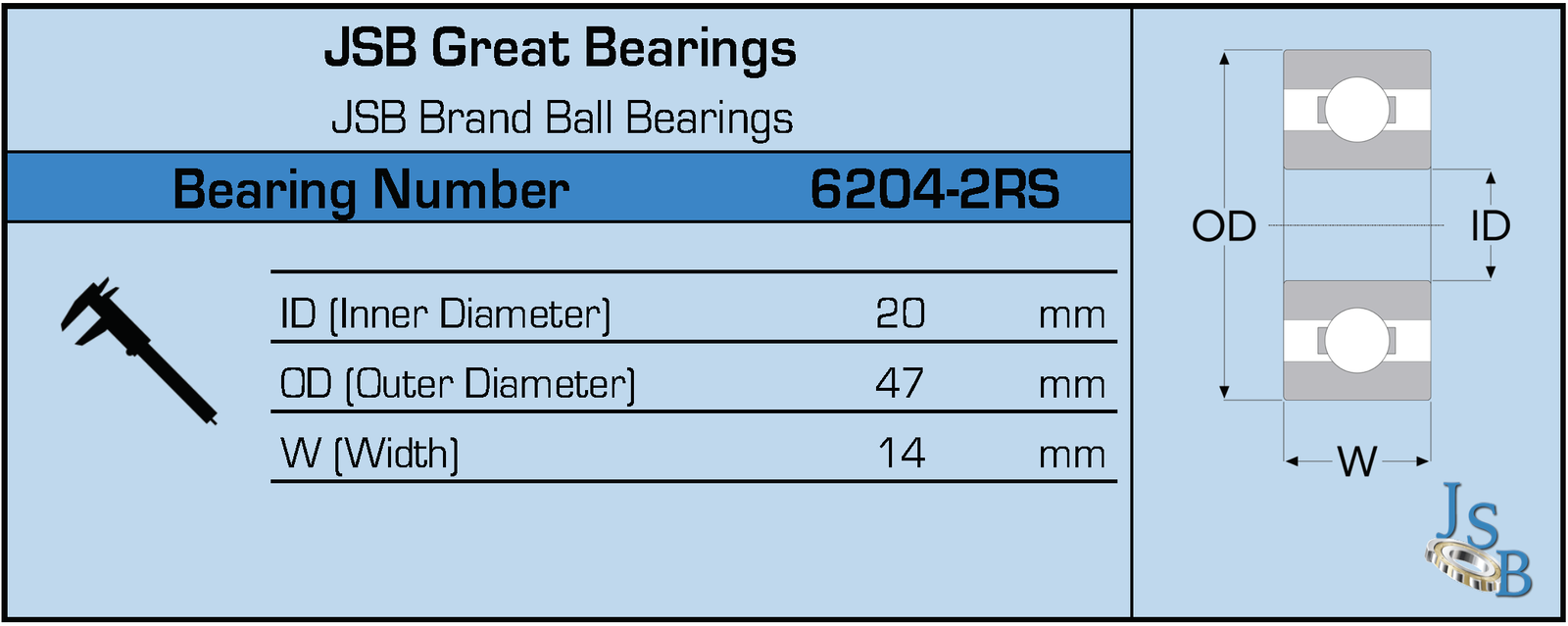 (Qty. 50) 6204-2RS High Quality Two Side Sealed Ball Bearings 20x47x14 6204RS