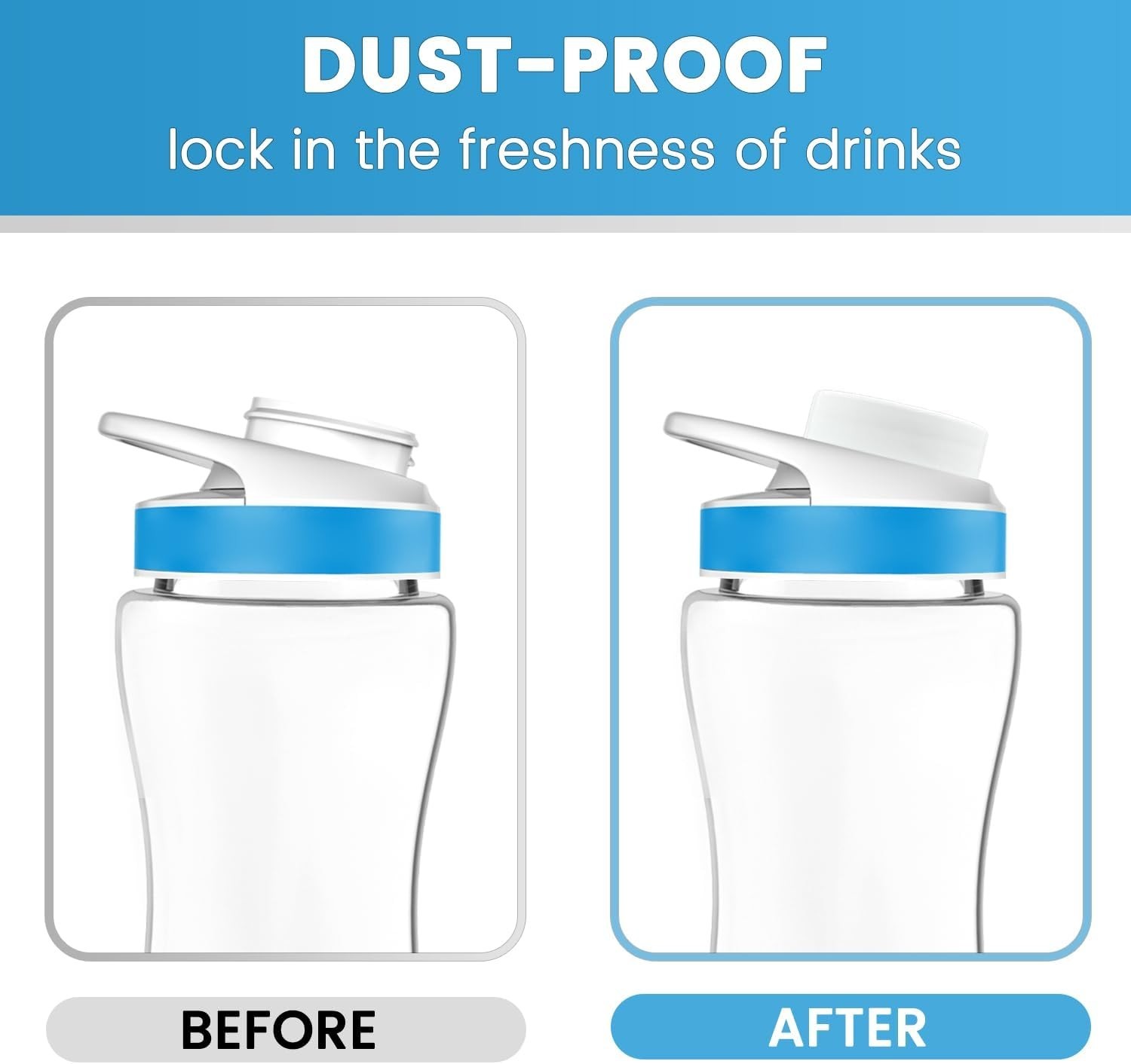 4-Pack Cirkul Water Bottle Lids - Leak-Proof & Dishwasher Safe Caps
