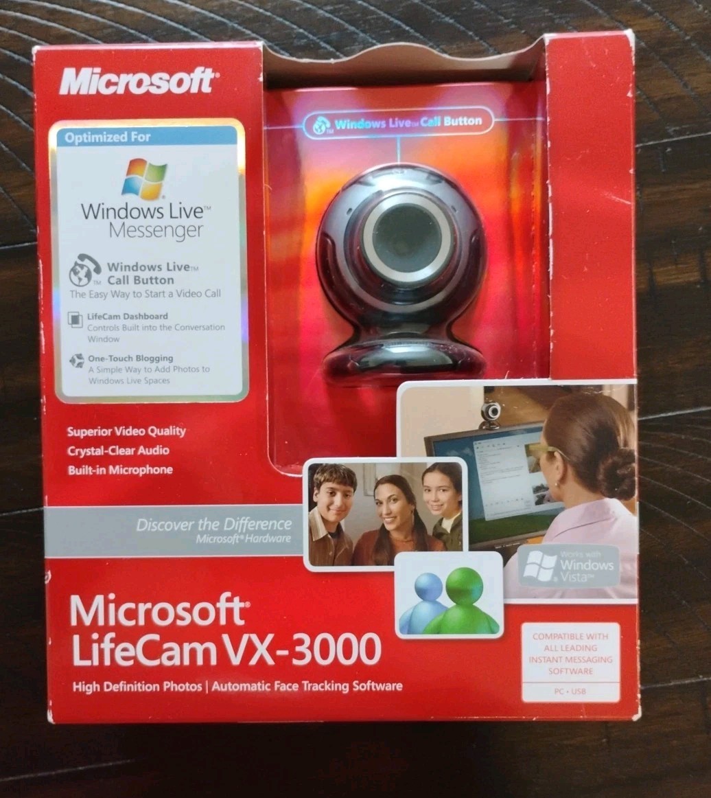Microsoft LifeCam VX-3000 USB 2.0 Webcam Camera, Brand New