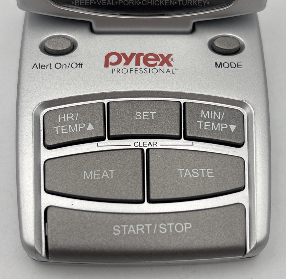 Pyrex Professional Digital Meat Thermometer w/ Probe: VTG, Works (Tested), READ!