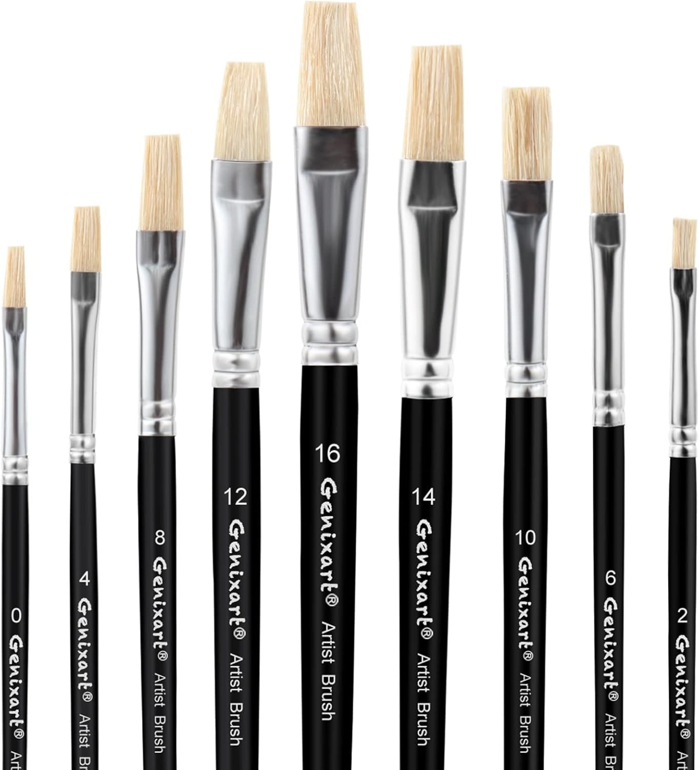 Acrylic Oil Watercolor Paint Brush Set, Flat Paintbrushes for Art Painting