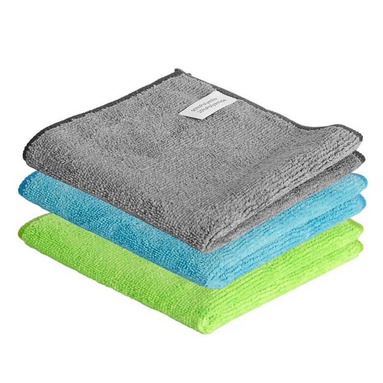 Microfiber Cleaning Cloth, 3 Pcs 11.4 inch x 11.4 x 11.4 inch Gray, Green, Blue