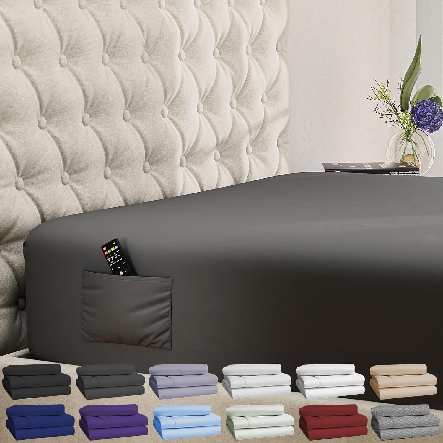 Cal King Fitted Sheet Only - Deep Pocket Fitted Sheet - Fits up to 15 inch